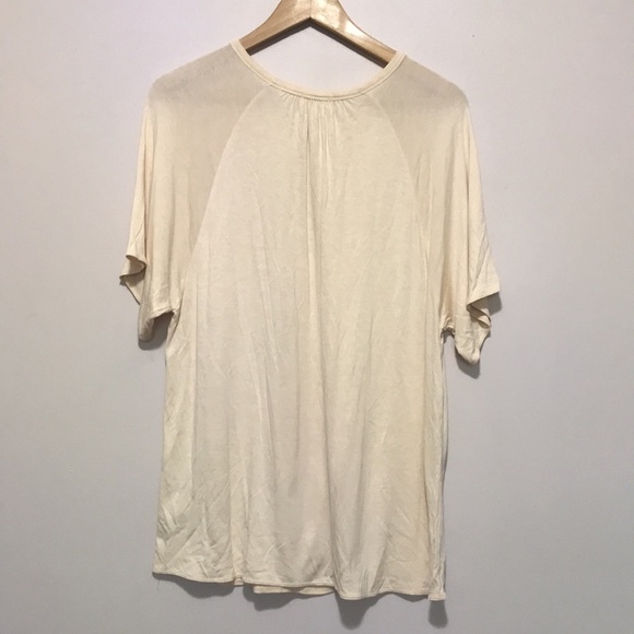 Aritzia Wilfred peach oversized keyhole front short sleeve shirt S - Picture 4 of 9